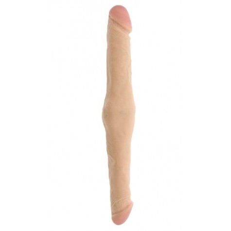 Двусторонний фаллоимитатор с утолщением посередине REALSTUFF DUO DONG 13.9INCH - 35,5 см.